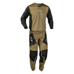 Tenue enduro Fly Racing Patrol 2027 Beige Noir portée - maillot et pantalon
