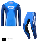 Tenue complète motocross Kenny Performance 2027 bleue, maillot et pantalon enduro assortis