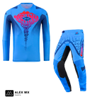 Tenue motocross Kenny Performance 2027 Comics Blue : maillot et pantalon cross enduro bleu