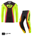 Tenue motocross Kenny Performance 2027 jaune fluo haute visibilité : maillot et pantalon cross