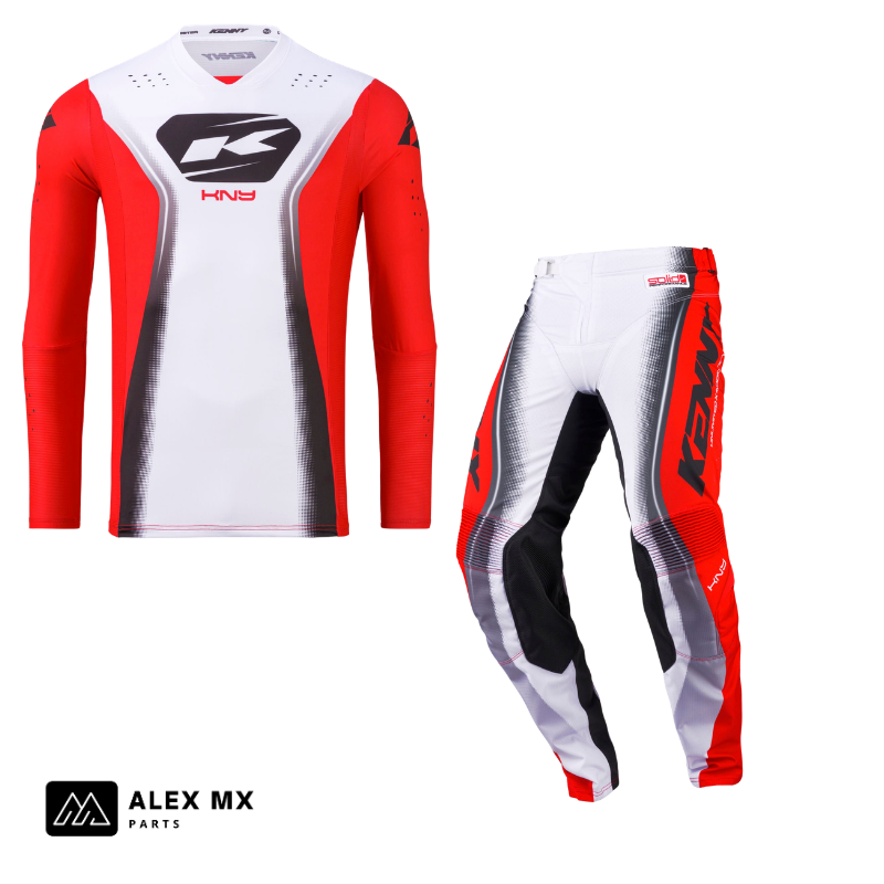 Ensemble motocross Kenny Performance 2027 rouge : maillot et pantalon cross enduro homme
