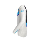 Détail de la manche du maillot Acerbis MX Track 2.0 blanc et bleu