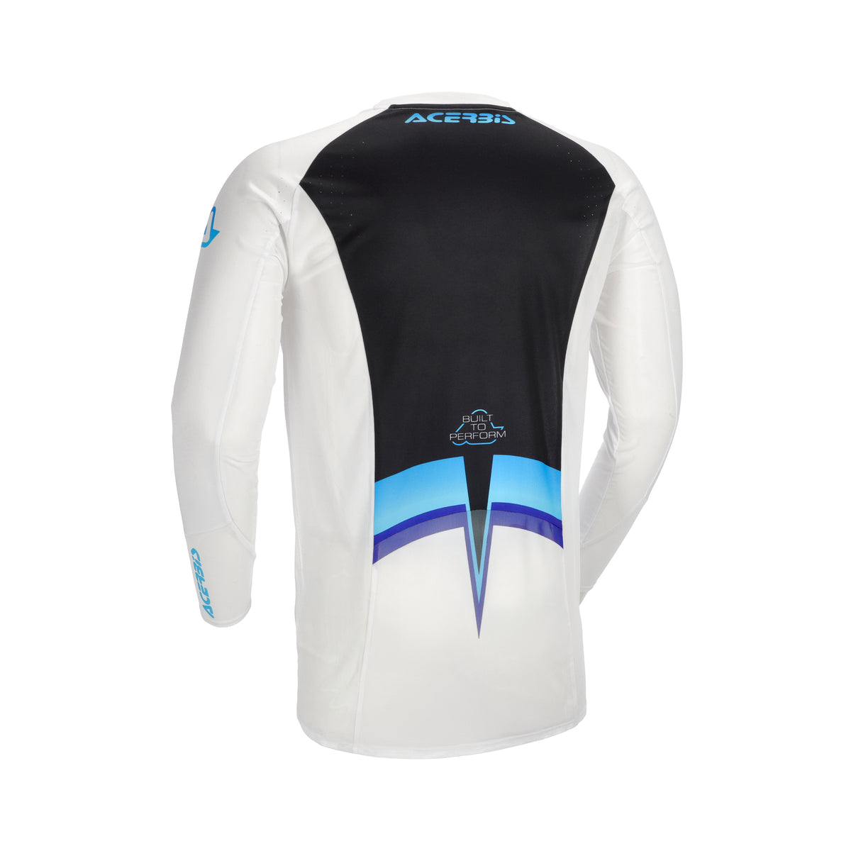 Maillot Acerbis MX Track 2.0 blanc et bleu, vue de dos
