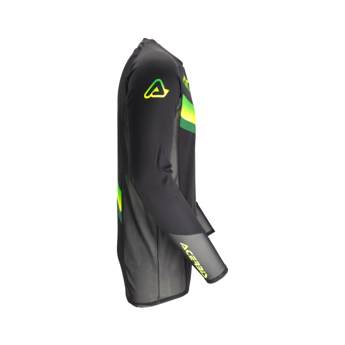 Maillot Acerbis MX Track 2.0 noir et jaune fluo, vue de côté