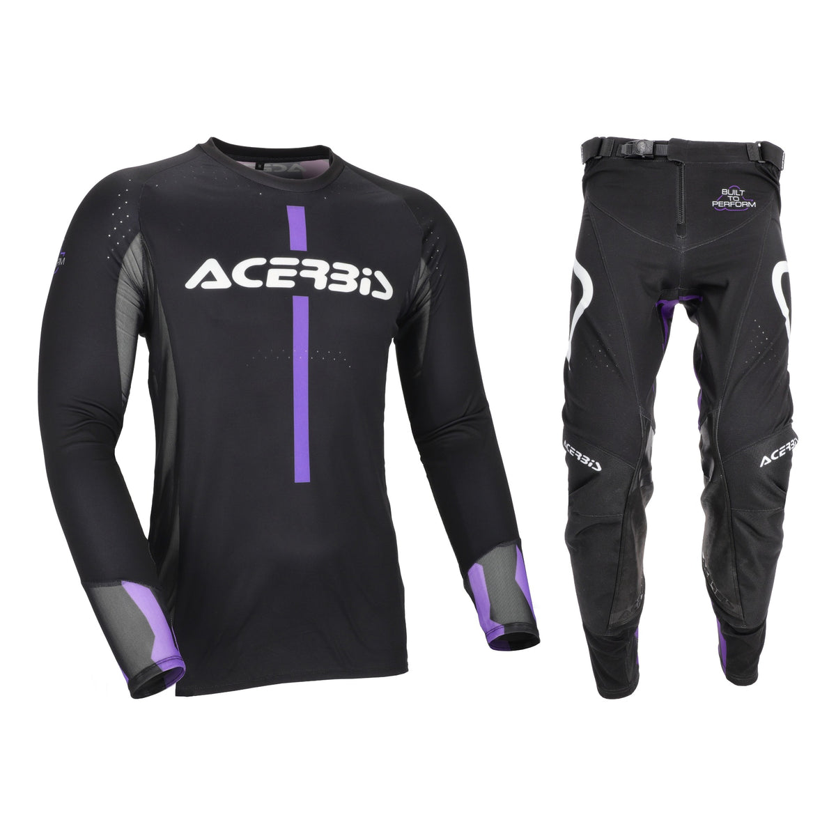 Tenue Acerbis MX Track 2.0 violet et blanc : maillot et pantalon