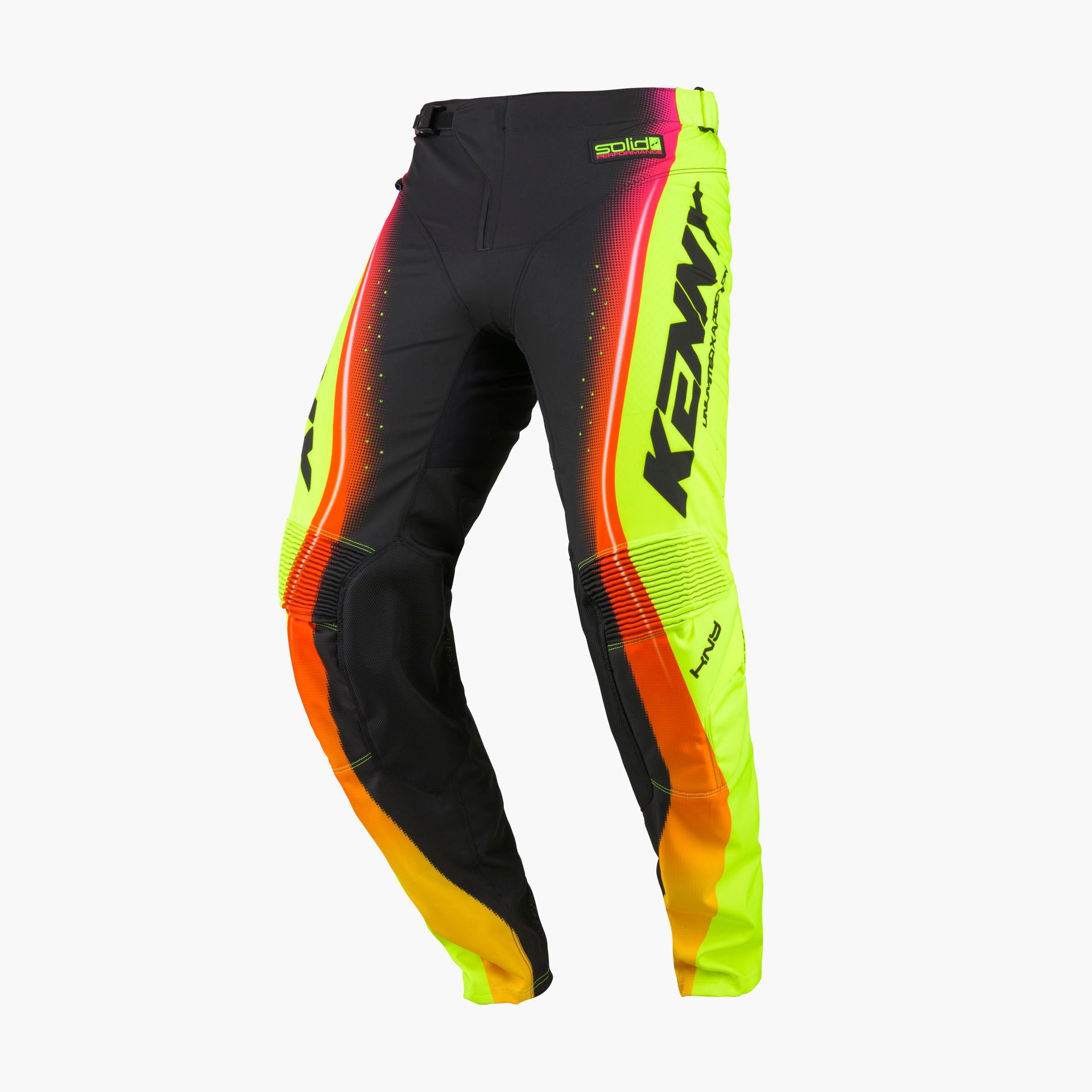 Pantalon Kenny Performance 2027 jaune fluo motocross enduro - vue de profil
