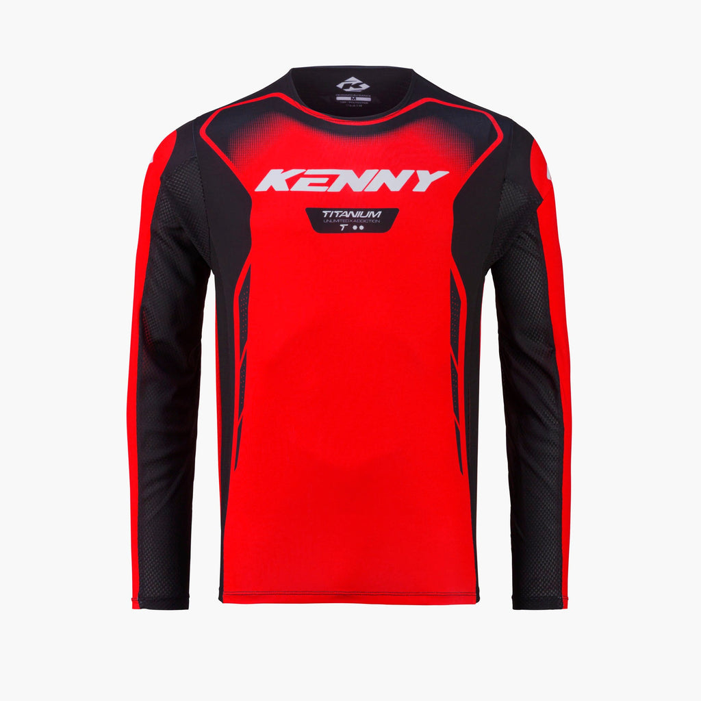 Maillot Kenny Titanium 2027 rouge motocross enduro - vue de face