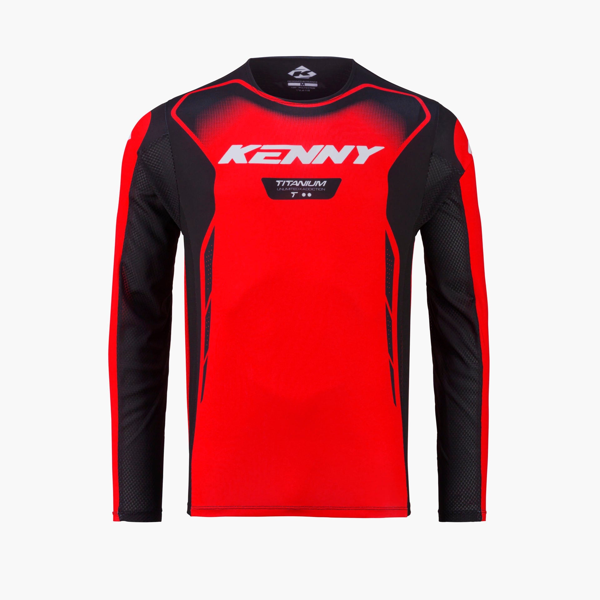 Maillot Kenny Titanium 2027 rouge motocross enduro - vue de face
