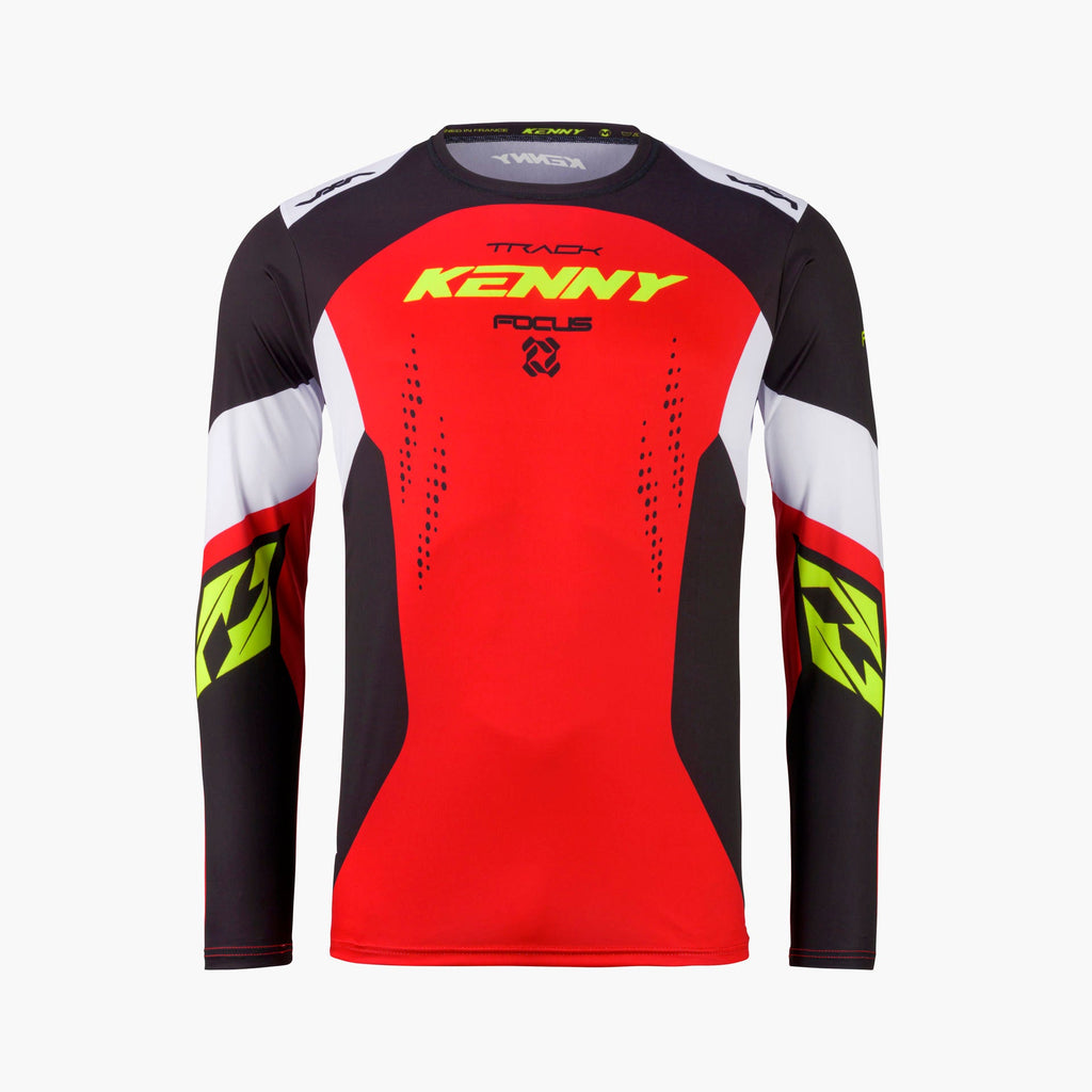 Maillot Kenny Track Focus 2027 Focus Red Neon motocross enduro - vue de face