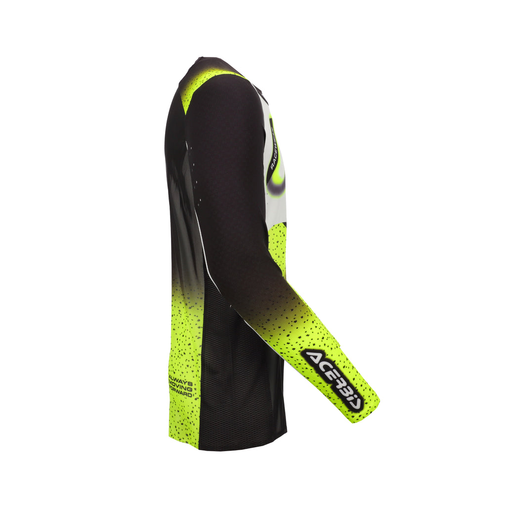 Maillot Acerbis X-Flex 2.0 noir et jaune fluo, vue de côté