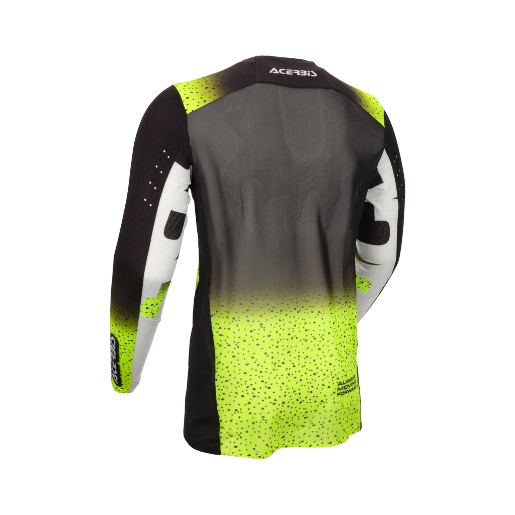 Maillot Acerbis X-Flex 2.0 noir et jaune fluo, vue de dos