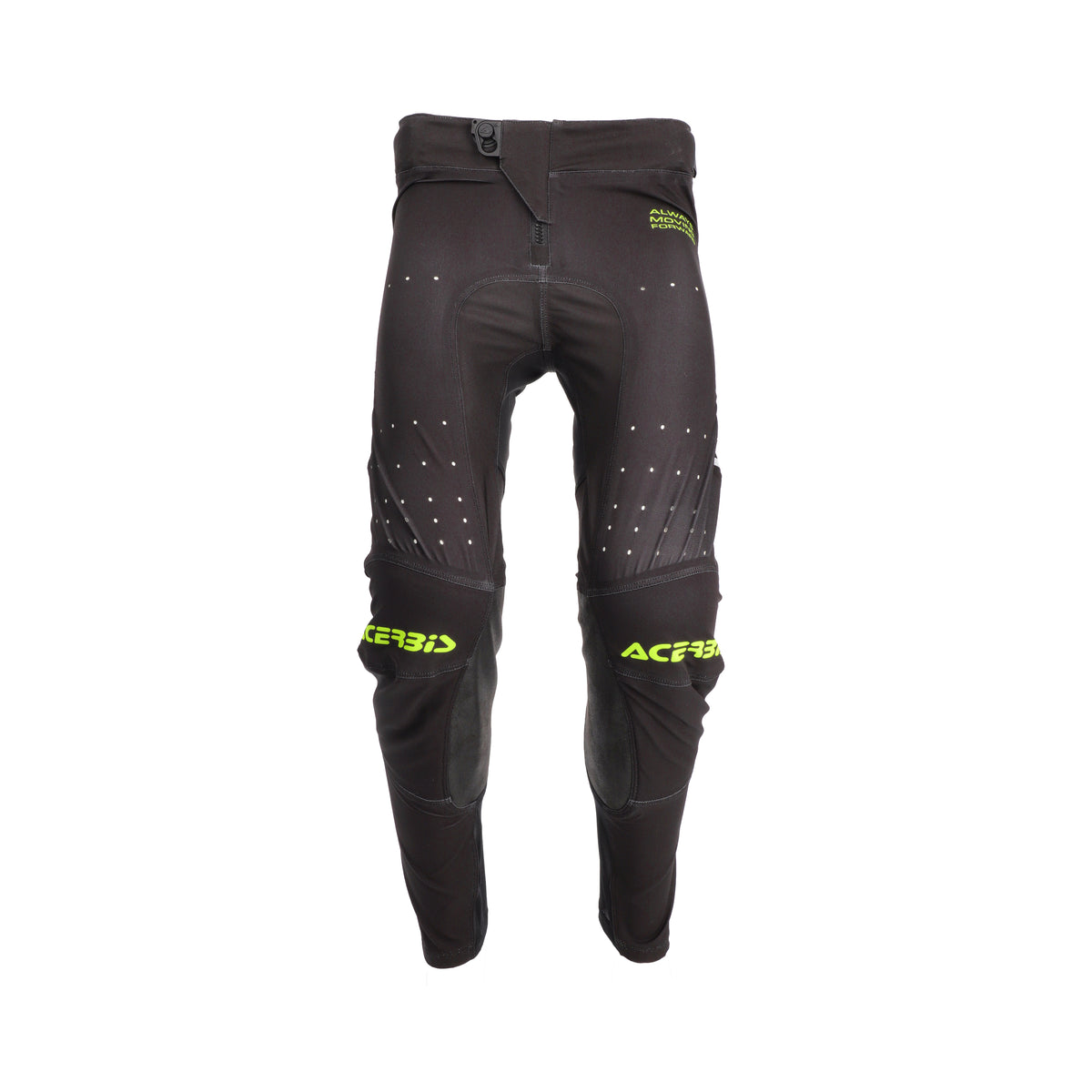 Pantalon Acerbis X-Flex 2.0 noir et jaune fluo, vue de face