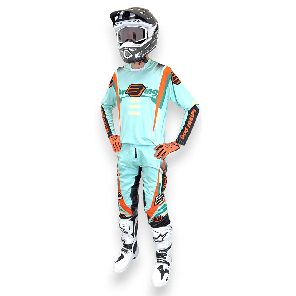 Tenue Complète Enfant Bud Champion's Bleu Pastel/Pêche BUD RACING