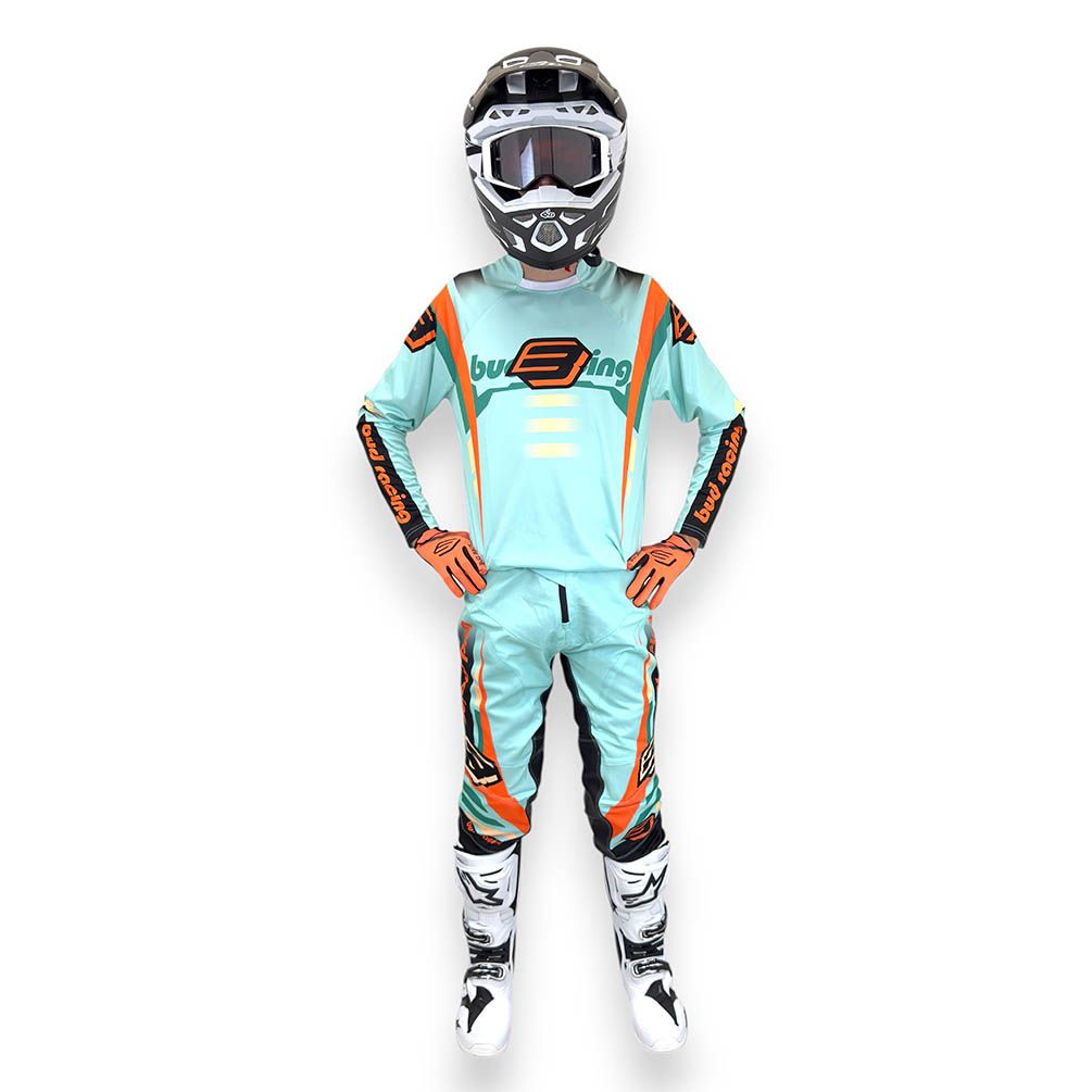 Tenue Complète Enfant Bud Champion's Bleu Pastel/Pêche BUD RACING