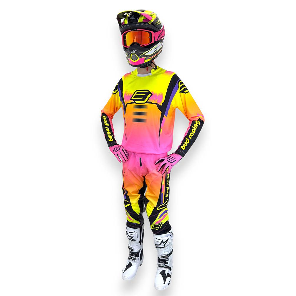 Tenue Complète Enfant Bud Champion's Jaune/Rose/Noir BUD RACING