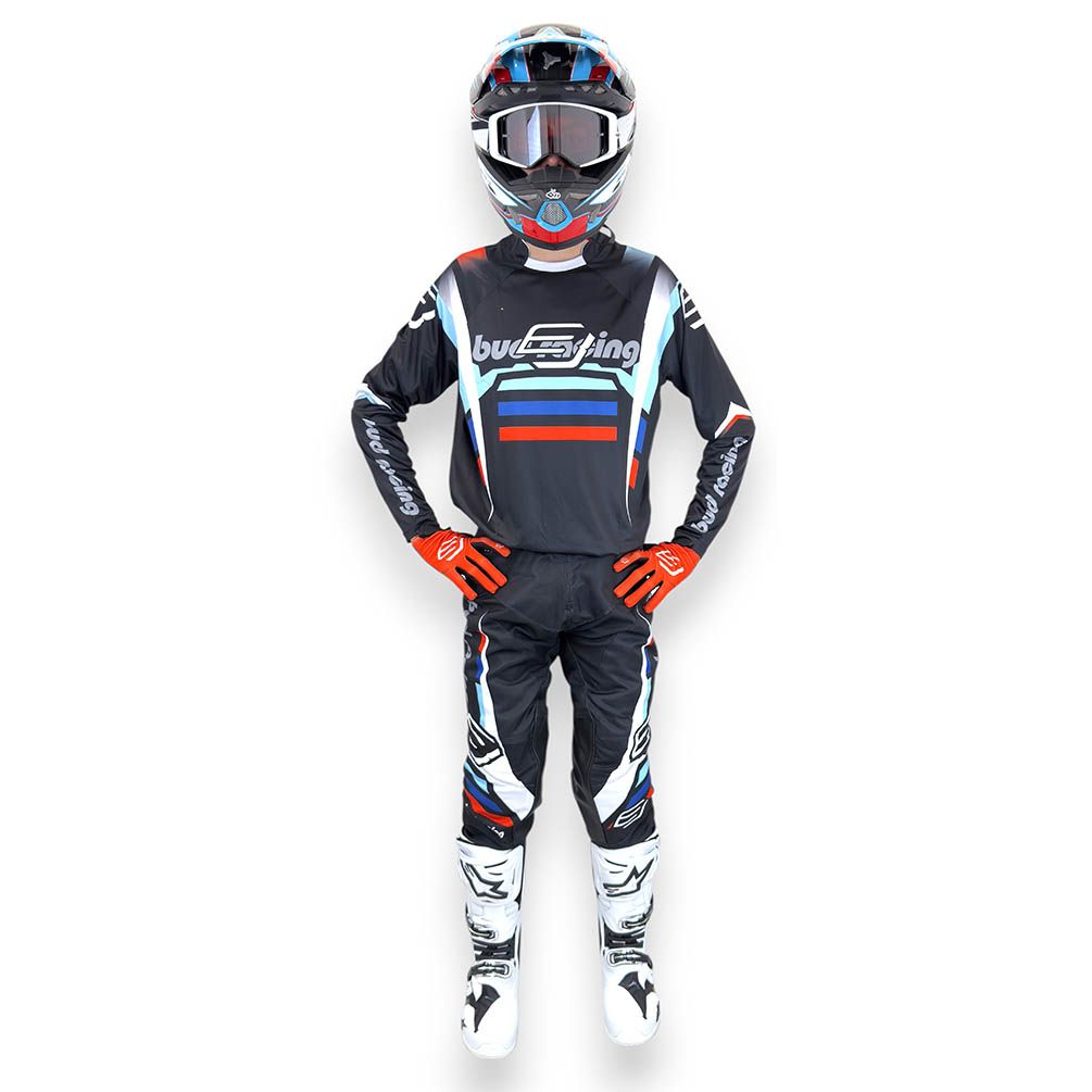 Tenue Complète Enfant Bud Champion's Noir/Bleu/Rouge BUD RACING