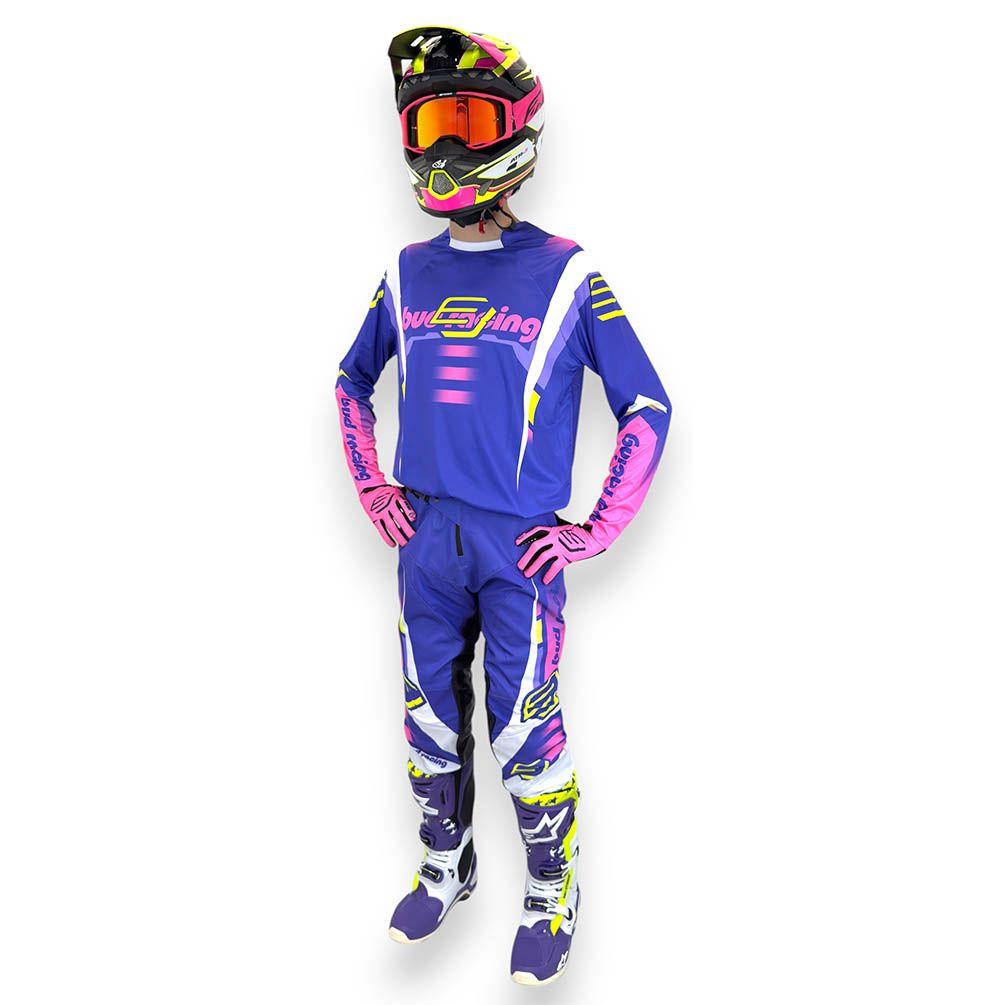 Tenue Complète Enfant Bud Champion's Violet/Rose/Jaune BUD RACING