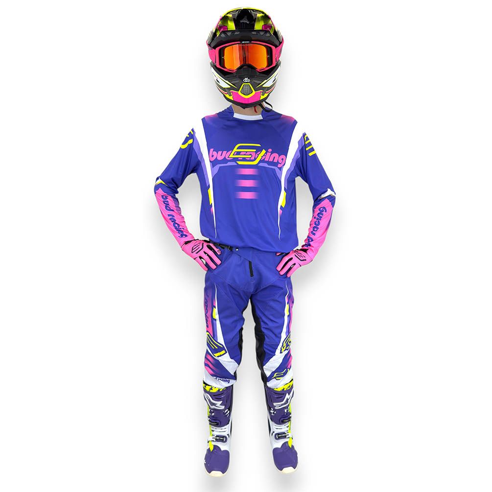 Tenue Complète Enfant Bud Champion's Violet/Rose/Jaune BUD RACING