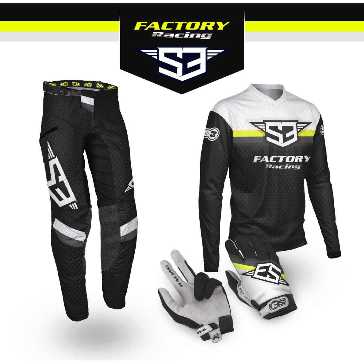 Tenue Racing Jaune Noir S3 PARTS