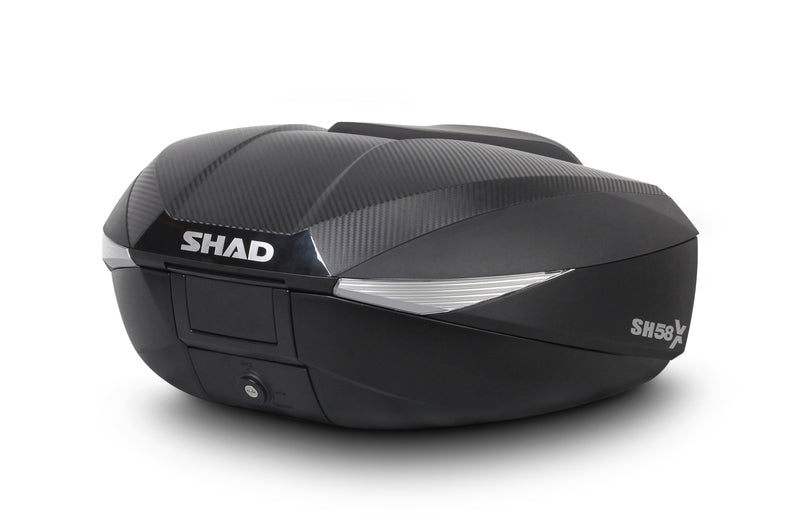 Top case Shad SH58X extensible noir pour moto avec volume réglable 46L 52L 58L