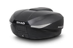 Top case Shad SH58X extensible noir pour moto avec volume réglable 46L 52L 58L