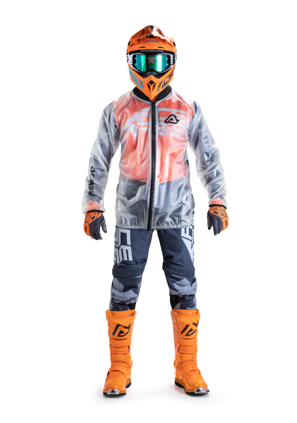 Veste pluie Acerbis Transparent Pro 3.0 imperméable transparente moto enduro motocross coupe vent protection pluie